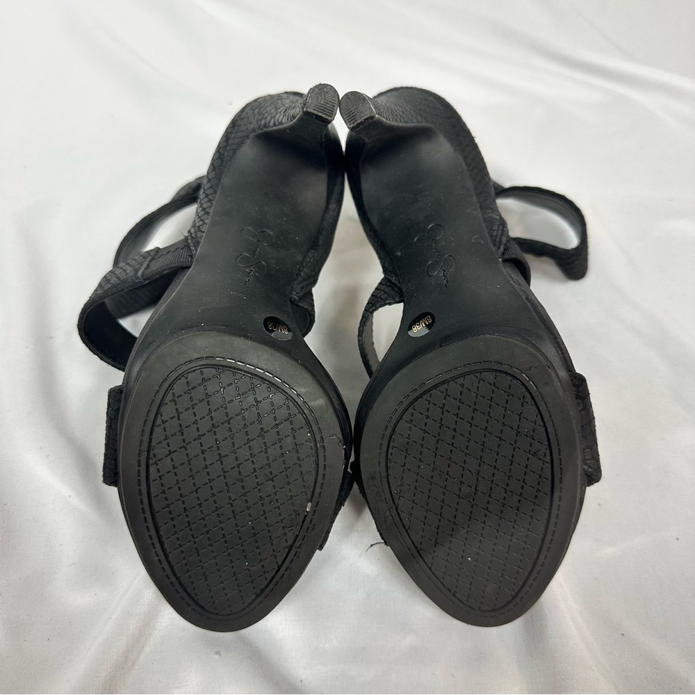 JESSICA Simpson Faux Snake Print Black Heels in Size 38/8M - Picture 6 of 6